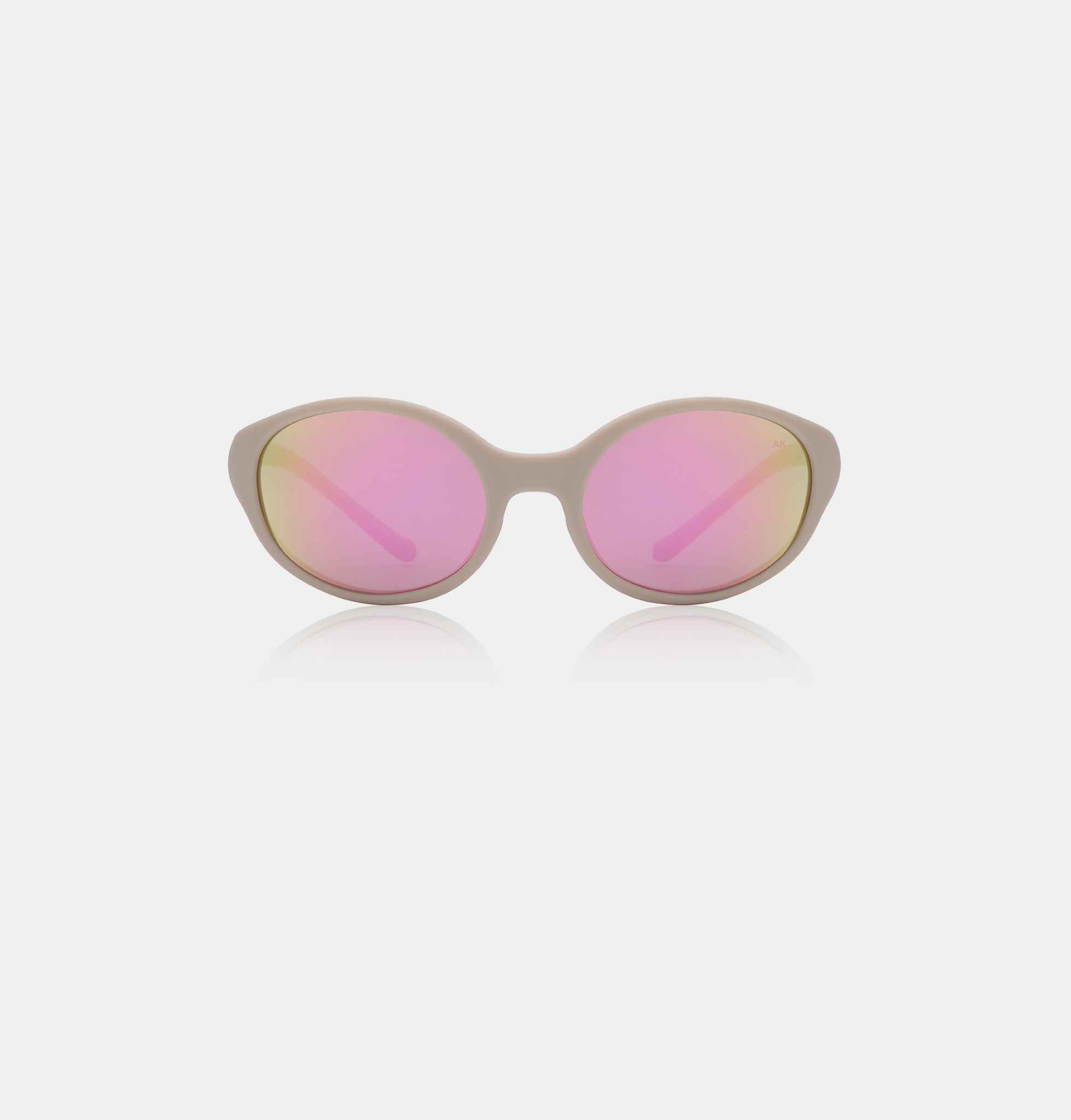 Lyse runde A.Kjærbede løbesolbriller med pink glas