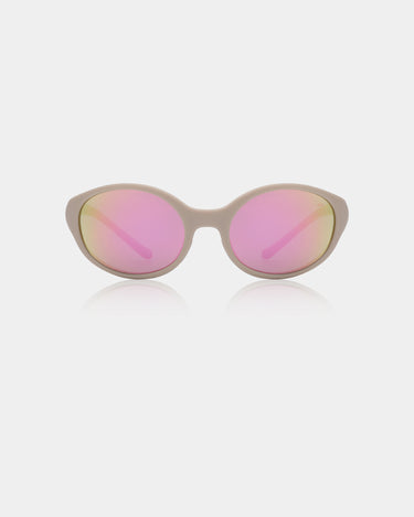 Lyse runde A.Kjærbede løbesolbriller med pink glas