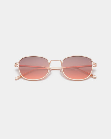 Firkantet A.Kjærbede metalstel solbriller med rose gold glas - liggende billede