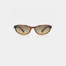Smalle cat-eye plettede brune A.Kjærbede solbriller med gul glas