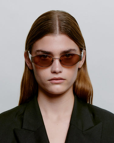 Brune metal cat-eye A.Kjærbede solbriller med brun glas på dame