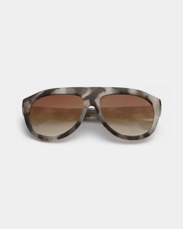 Store brune aviator A.Kjærbede solbriller med brun linse - liggende