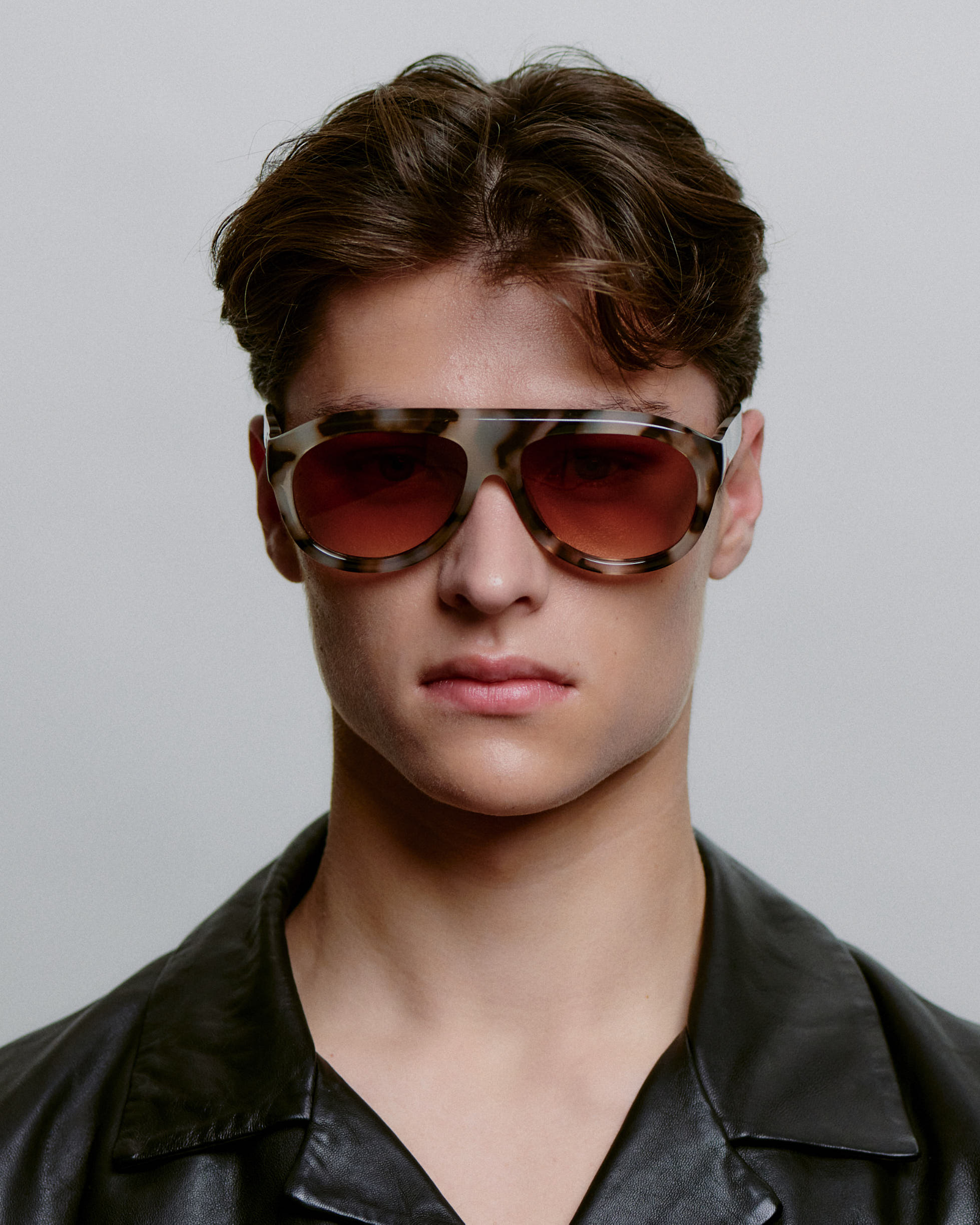 Store brune aviator A.Kjærbede solbriller med brun linse - herremodel