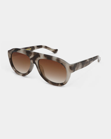 Store brune aviator A.Kjærbede solbriller med brun linse - fra siden