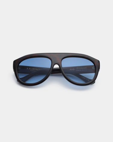 Store aviator A.Kjærbede solbriller med blå glas - liggende