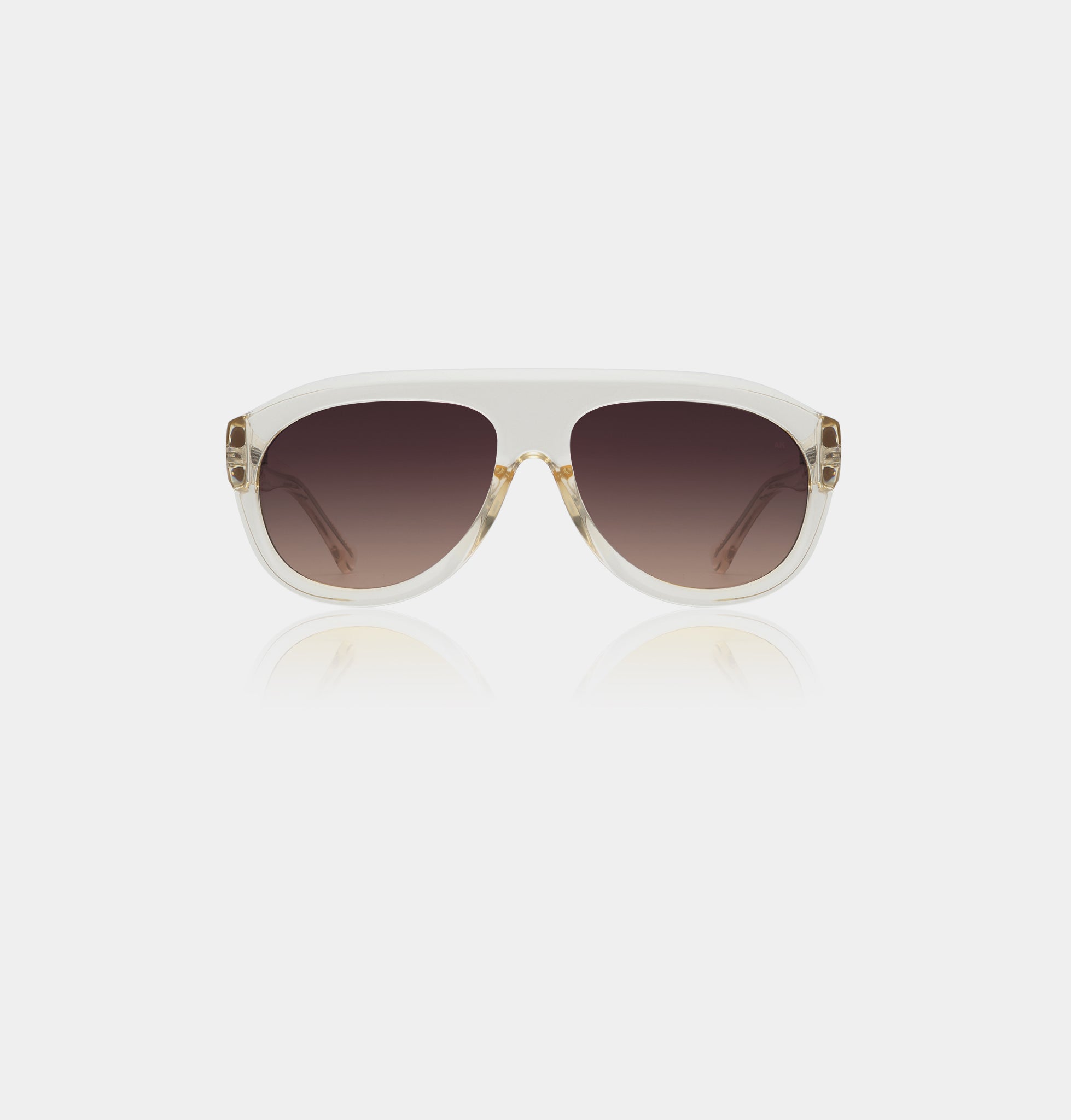 Store transparent aviator A.Kjærbede solbriller med mørk glas