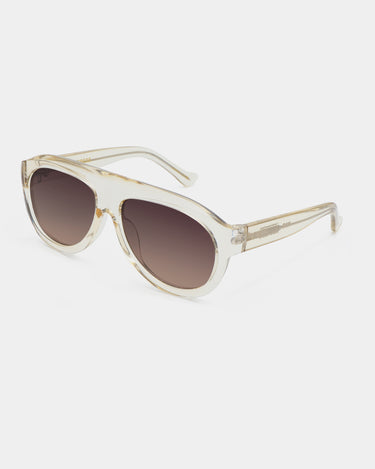 Store transparent aviator A.Kjærbede solbriller med mørk glas - fra siden