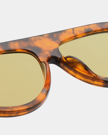 Store havana aviator A.Kjærbede solbriller med brun linse - tæt detalje
