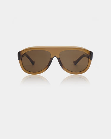 Store brune aviator A.Kjærbede solbriller med mørk glas - foran