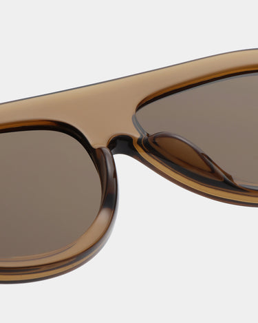 Store brune aviator A.Kjærbede solbriller med mørk glas - tæt detalje