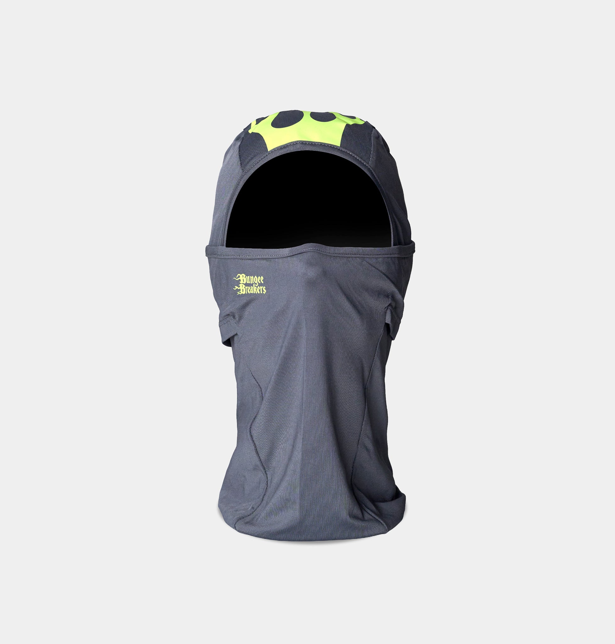 Grå A.Kjærbede balaclava med limegrøn logo
