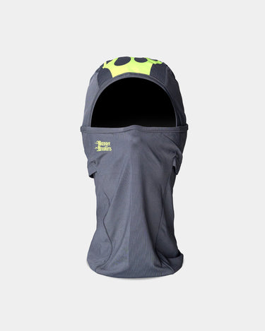 Grå A.Kjærbede balaclava med limegrøn logo